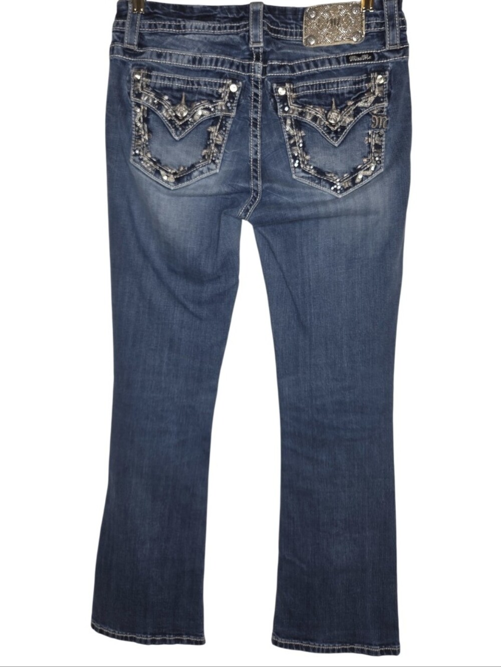 Miss Me Mid Rise Curvy Boot Cut Embellished Jeans Size 28